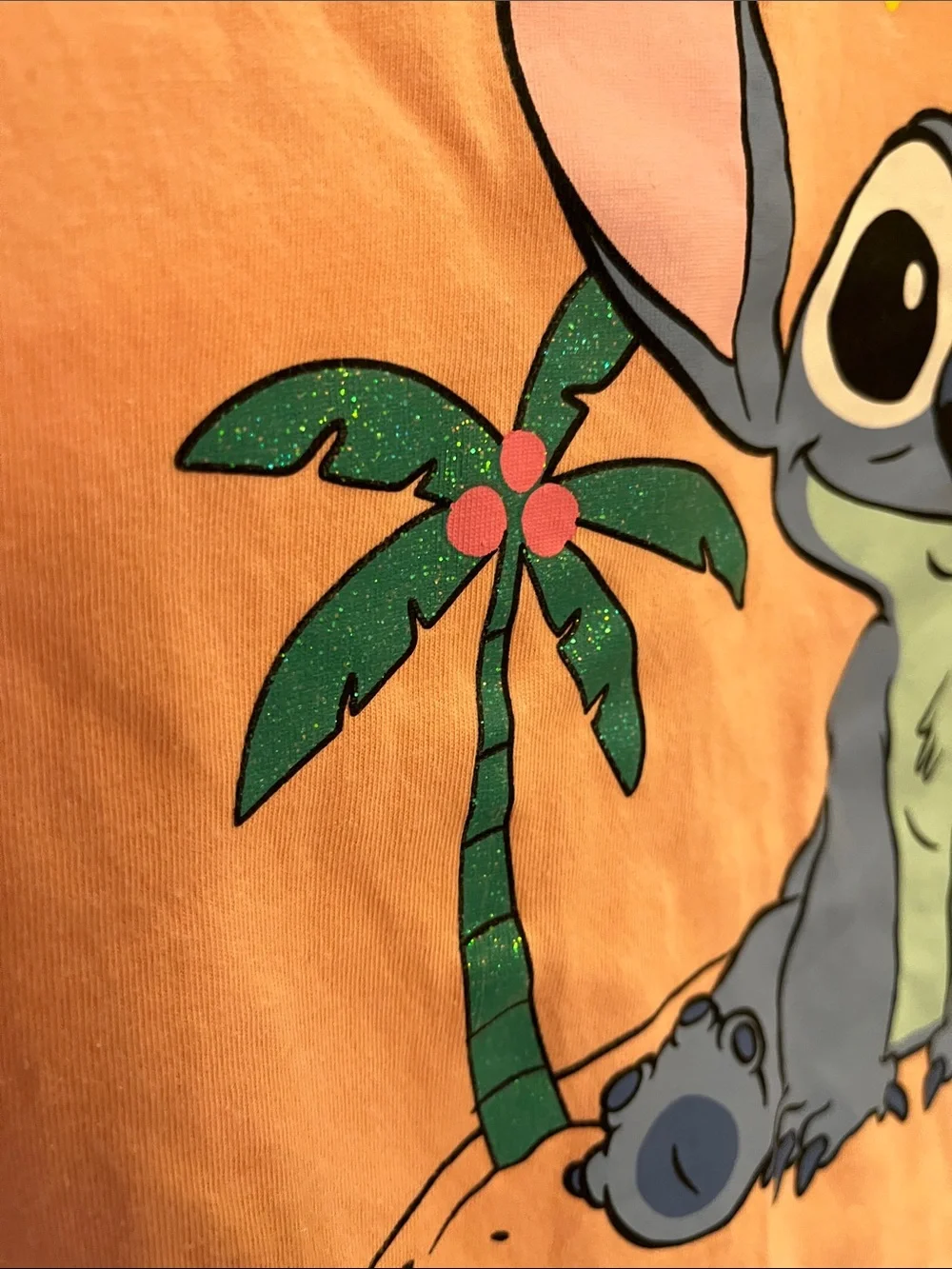 Disney Stitch Peach Tie-Front Tee and Matching Shorts Set